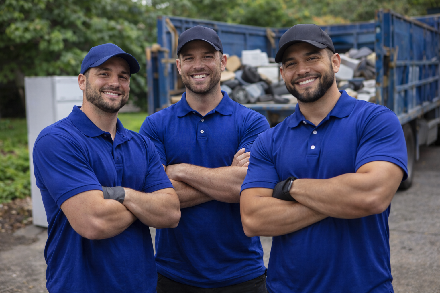 ClearWay Service Group junk removal team standing in front of truck in Indianapolis