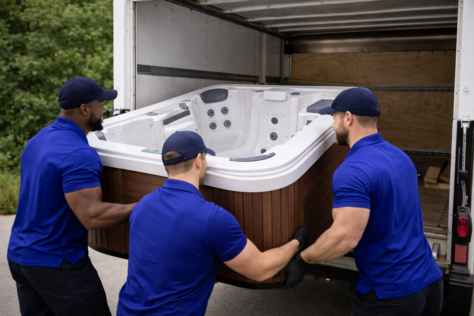 ClearWay Service Group team dismantling and hauling hot tub in Indianapolis