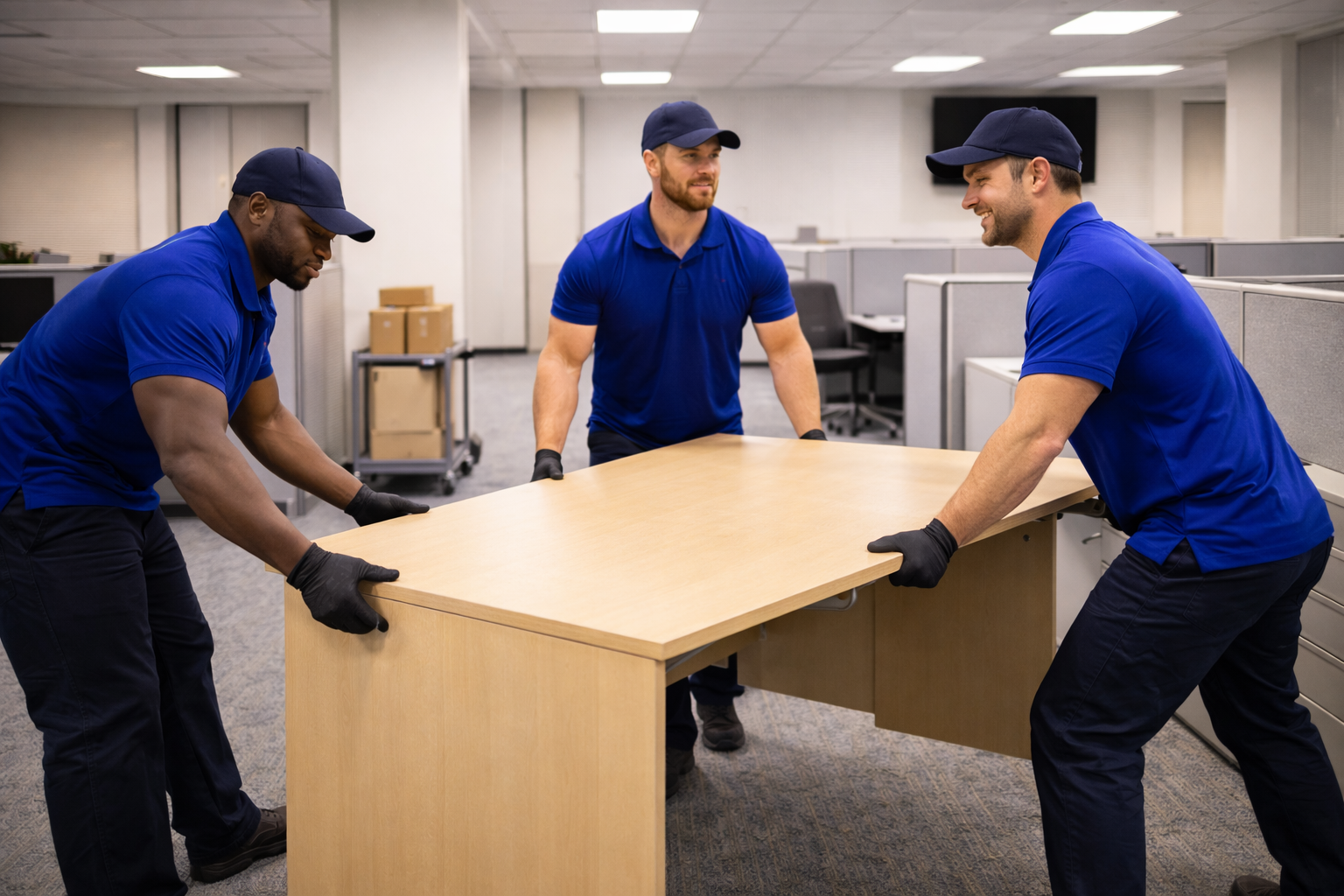 Professional commercial junk removal team clearing office space in Indianapolis Professional commercial junk removal team clearing office space in Indianapolis