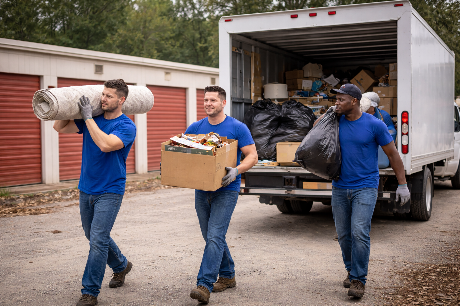 Professional junk removal team providing storage unit cleanout services in Indianapolis Professional junk removal team providing storage unit cleanout services in Indianapolis